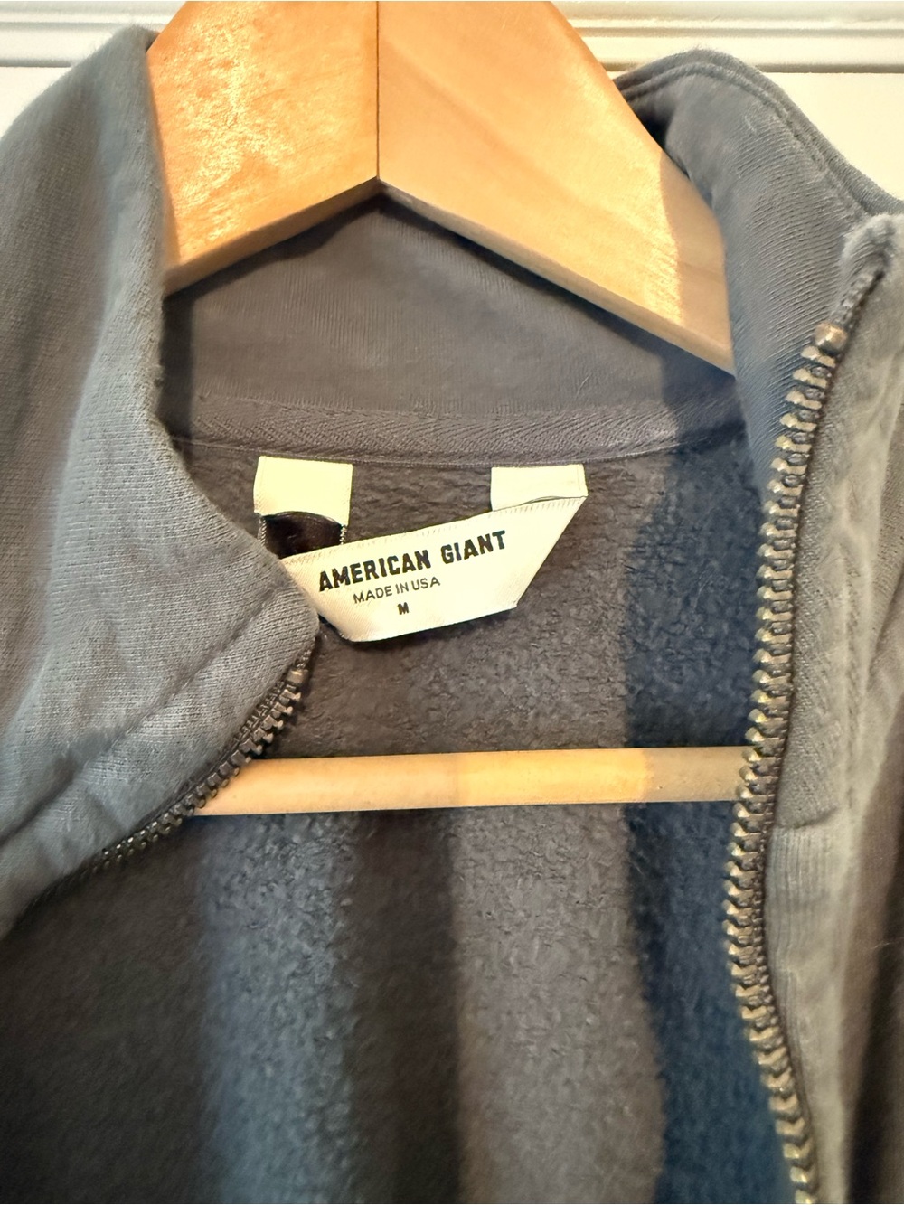American Giant Women’s Moto Bomber Fleece Zip Jacket in Iron Gray M - Picture 4 of 5
